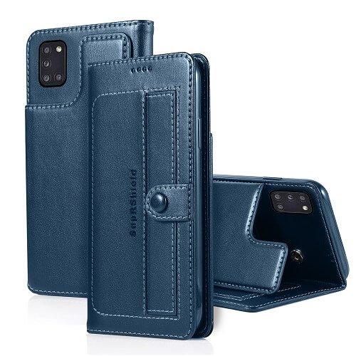 For Samsung Galaxy A31 Luxury Wallet Flip Case Leather Card Slots Cover (Navy Blue) For Samsung Galaxy A31 Luxury Wallet Flip Case Leather Card Slots Cover (Navy Blue)
